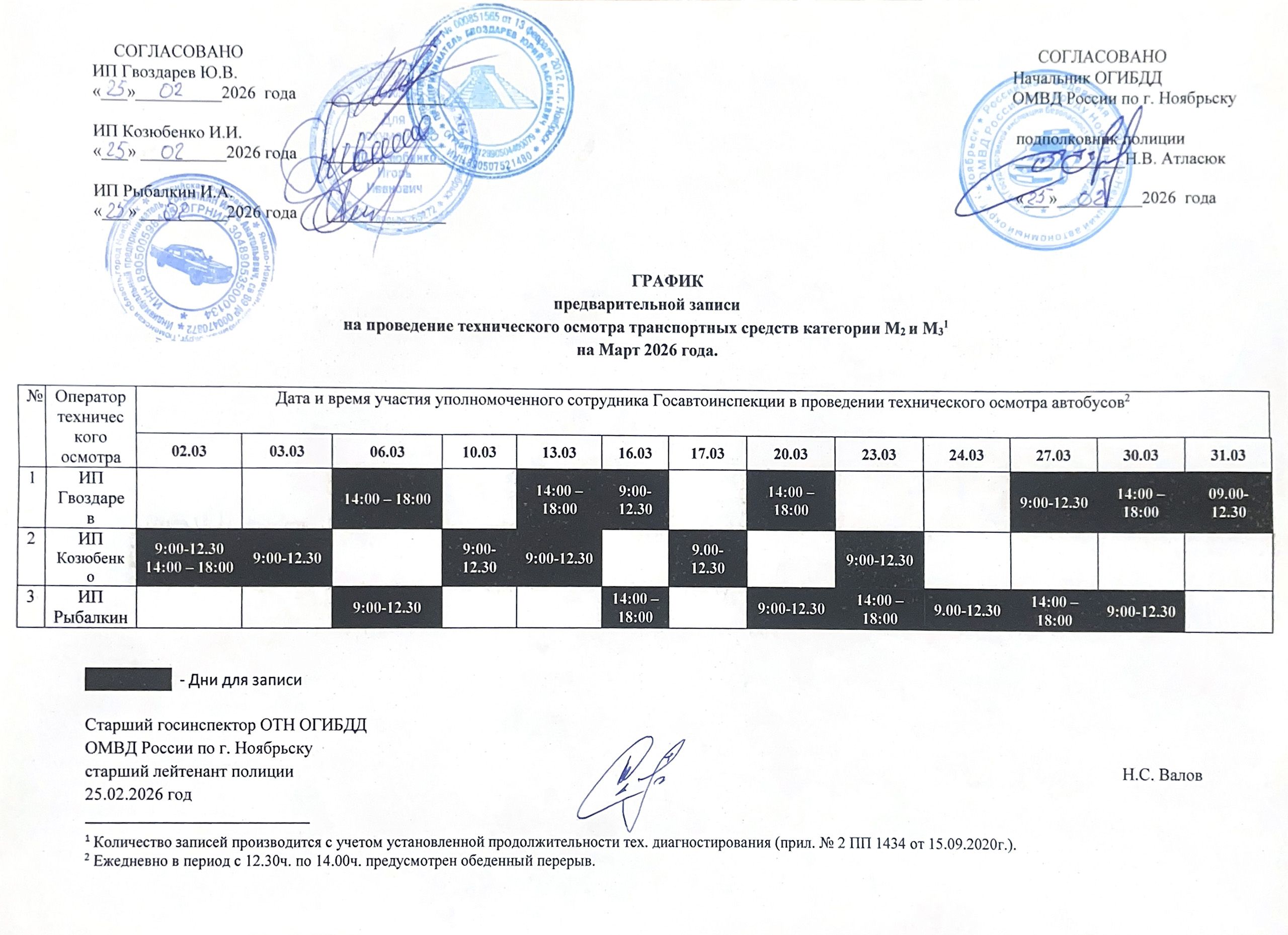 график техосмотра